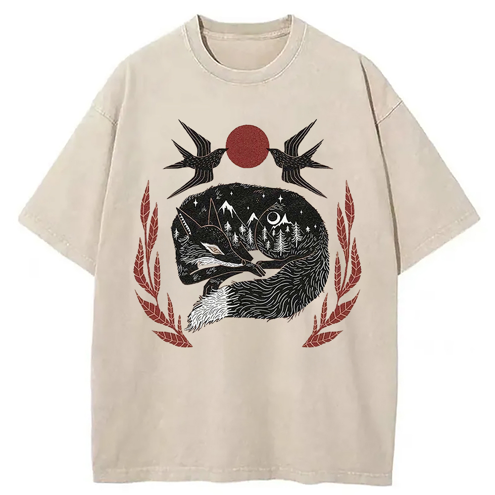 Deep In The Forest Washed T-Shirt Trendy Everyday Casual Outfit Gifts For Sister