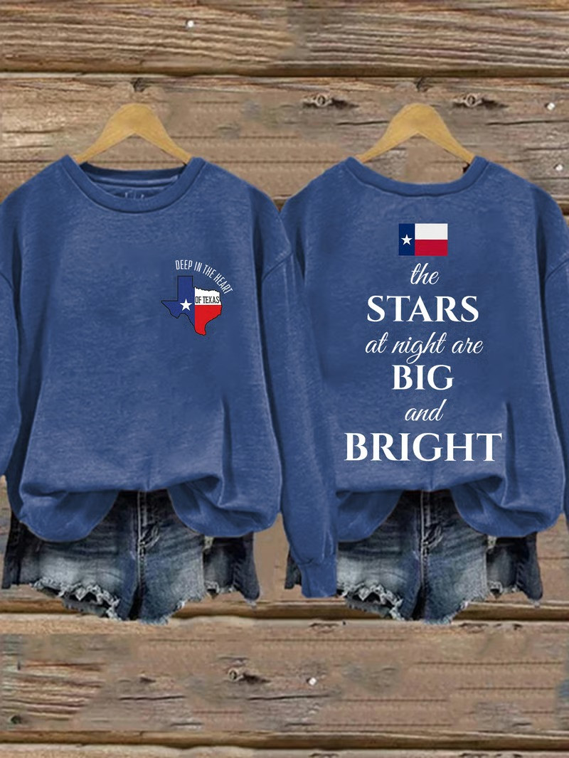 Deep In The Heart Of Texas Sweatshirt Stars At Night Are Big And Bright Gift For Lone Star Fans