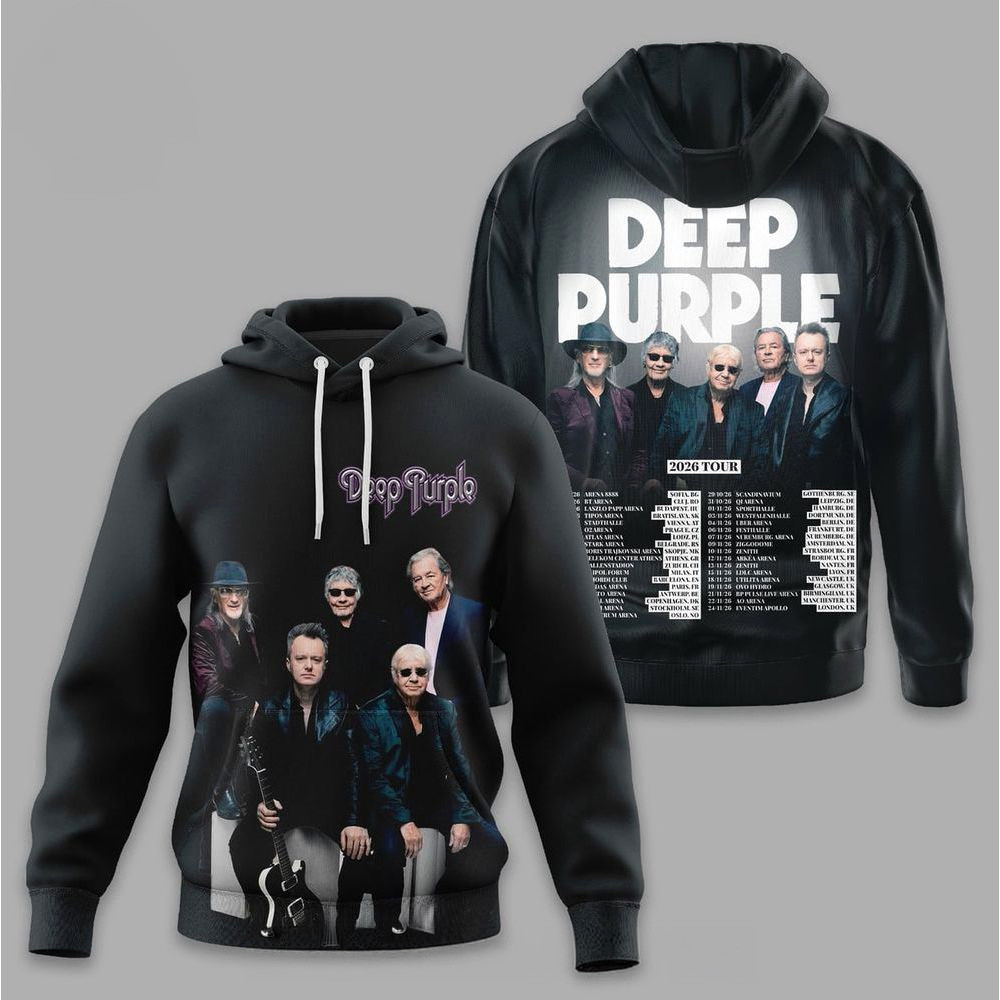 Deep Purple 2026 Tour Hoodie Deep Purple Merch Gifts For Rock Band Fans
