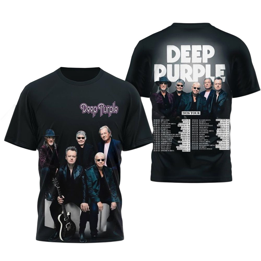 Deep Purple 2026 Tour Shirt Deep Purple Merch Gifts For Rock Band Fans