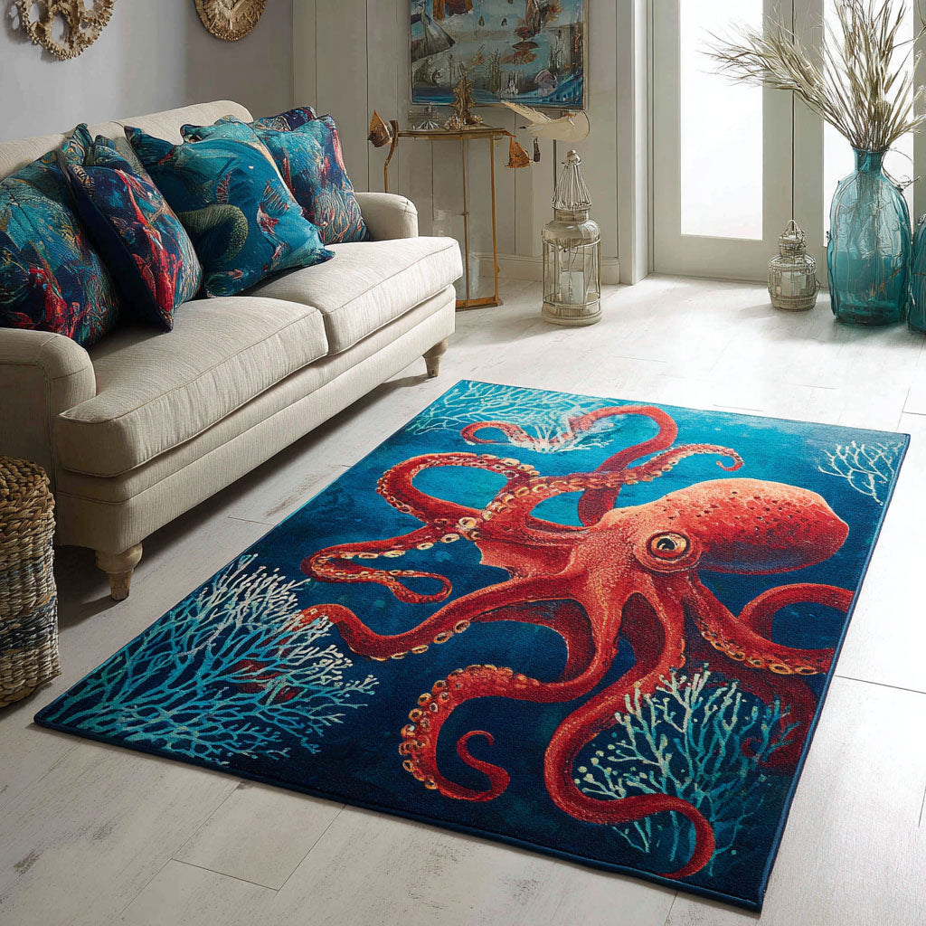 Deep Sea Area Rug Christmas Home Dec Octopus Gifts For Adults