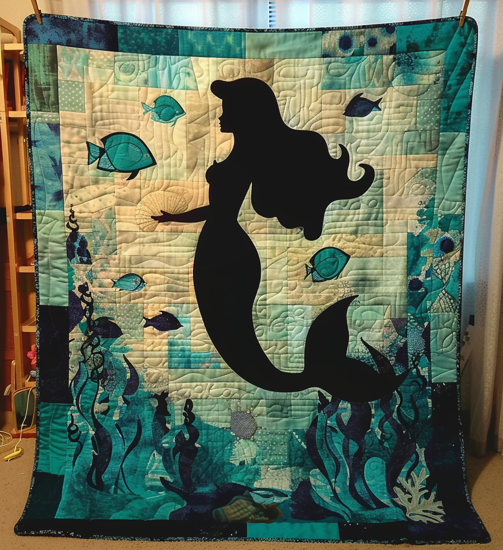 Deep Sea Diva Quilted Blanket Christmas Plush Blanket