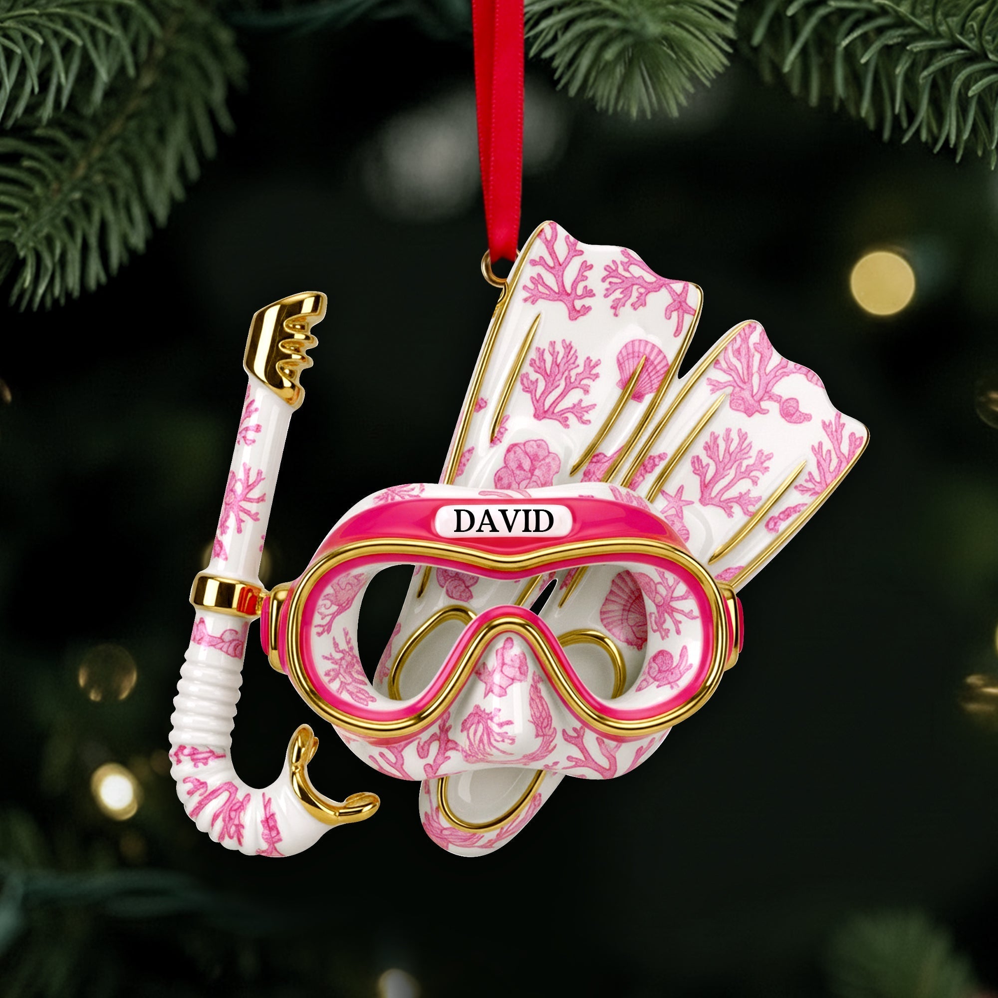 Deep Sea Diver's Toile Christmas Ornament - Personalized Gifts For Scuba Diving Lovers - Funny Christmas Ornament Gift