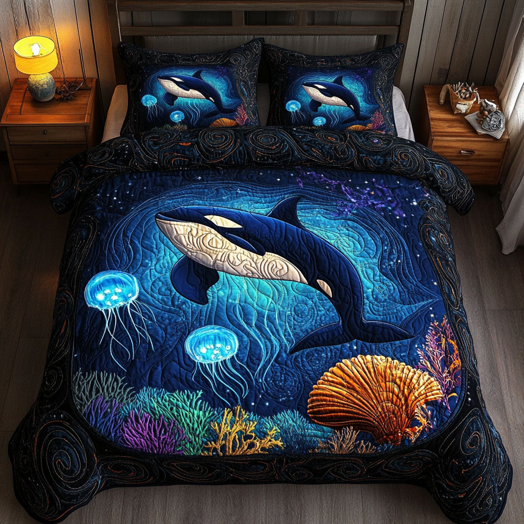 Deep Sea Empress Quilted Bedding Set Bed Decorations Best Unique Gifts For Whale Lovers