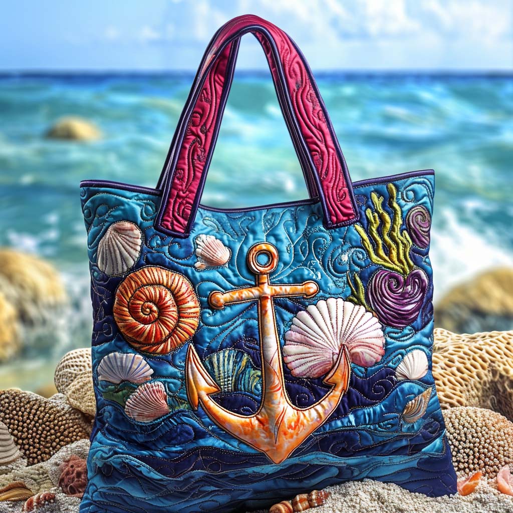 Deep Sea Glow Quilted Tote Bag Unique Gifts For Ocean Lovers