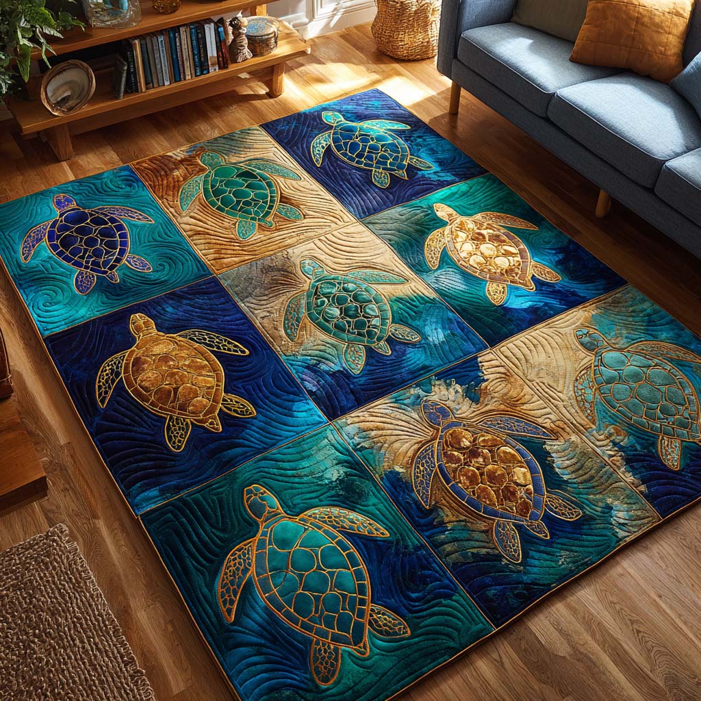 Deep Turtle Area Rug Outdoor Entryway Decor Unique Gifts For Ocean Lovers