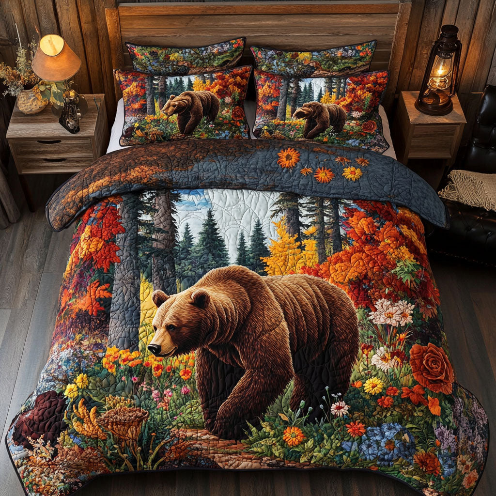 Deep Woods Dream Quilted Bedding Set Bed Decor Gifts For Wild Animal Lovers