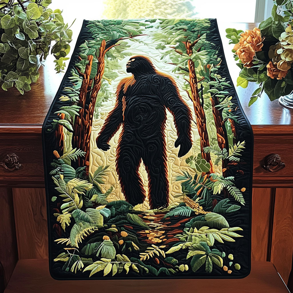 Deep Woods Legend Quilted Table Runner Dining Room Table Decor Ideas Bigfoot Christmas Gifts