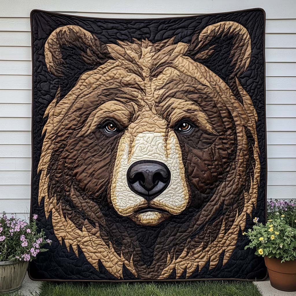 Deep Woods Stroll Quilted Blanket Christmas Throw Blanket Presents For Bear Lovers