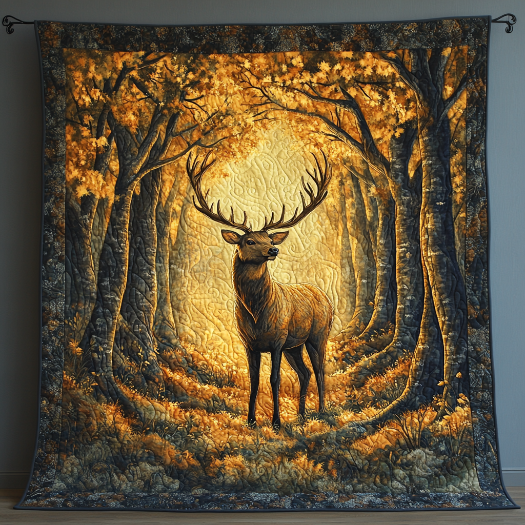 Deer Forest Quilted Blanket Gifts For Deer Lovers