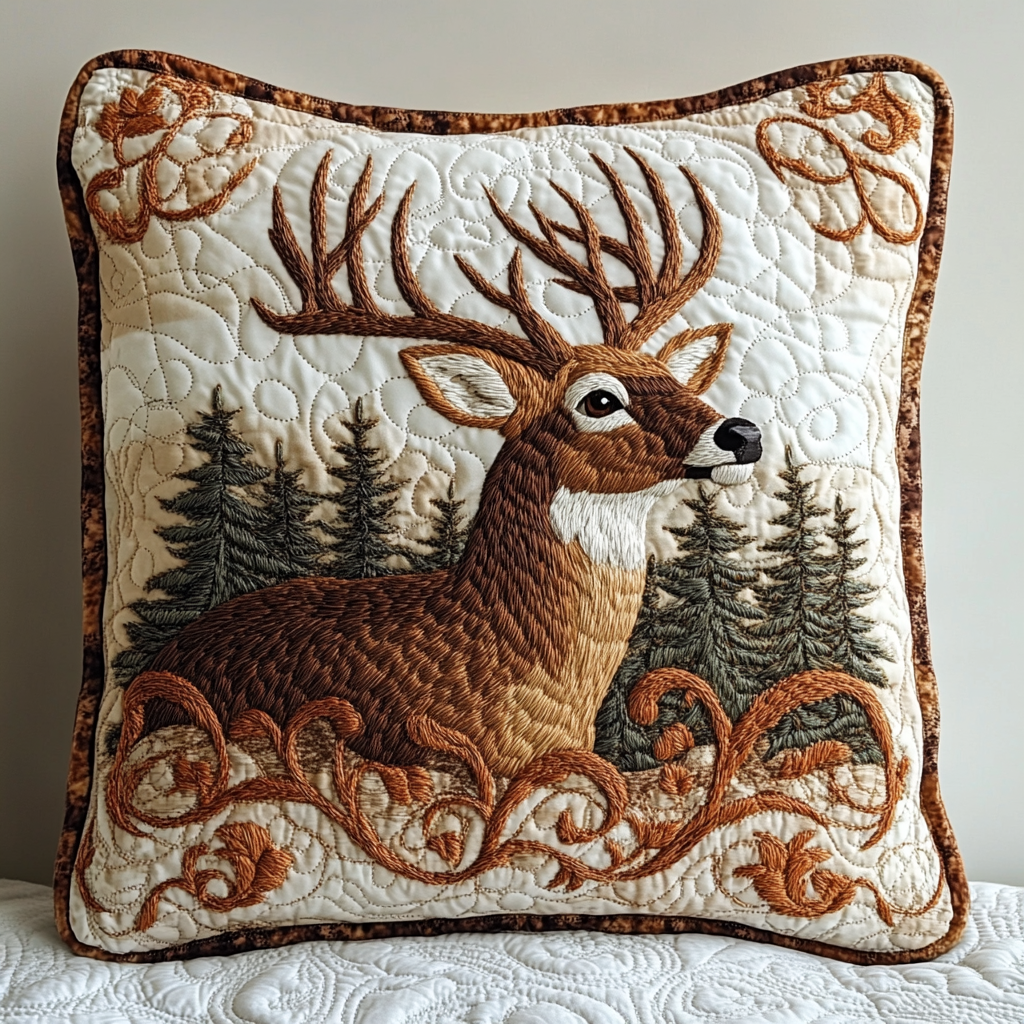 Deer Glory Quilted Pillow Case Best Throw Pillow Covers Presents For Deer Hunters