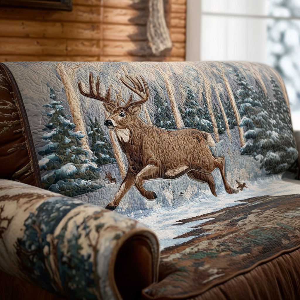 Deer Harmony Quilted Sofa Cover Seat Covers For Couches Cool Gifts For Deer Hunters