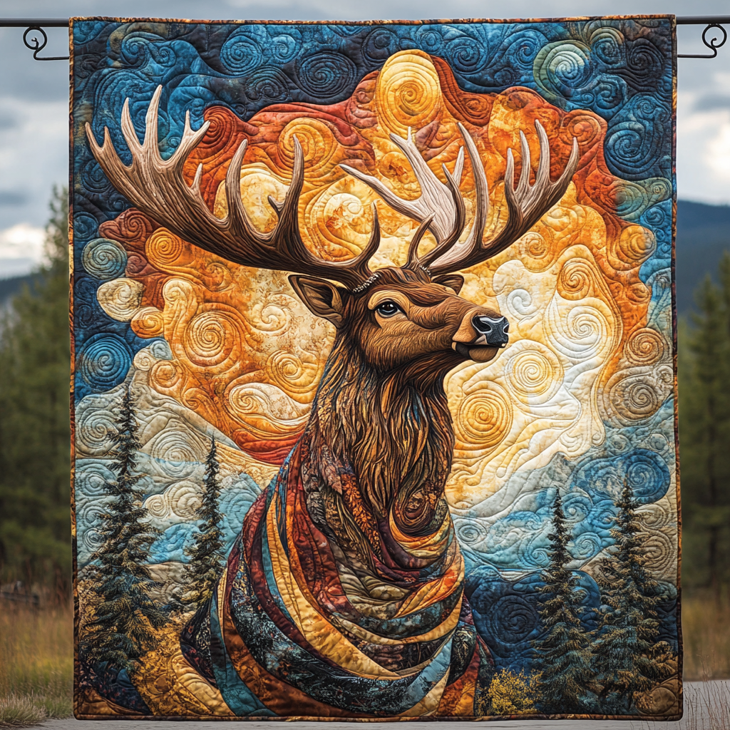 Deer Head Cloud Quilted Blanket Gifts For Deer Lovers