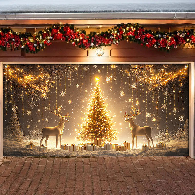 Deer Magical Holiday Christmas Garage Door Banner Holiday Home Decor Christmas Deer Lover Gifts