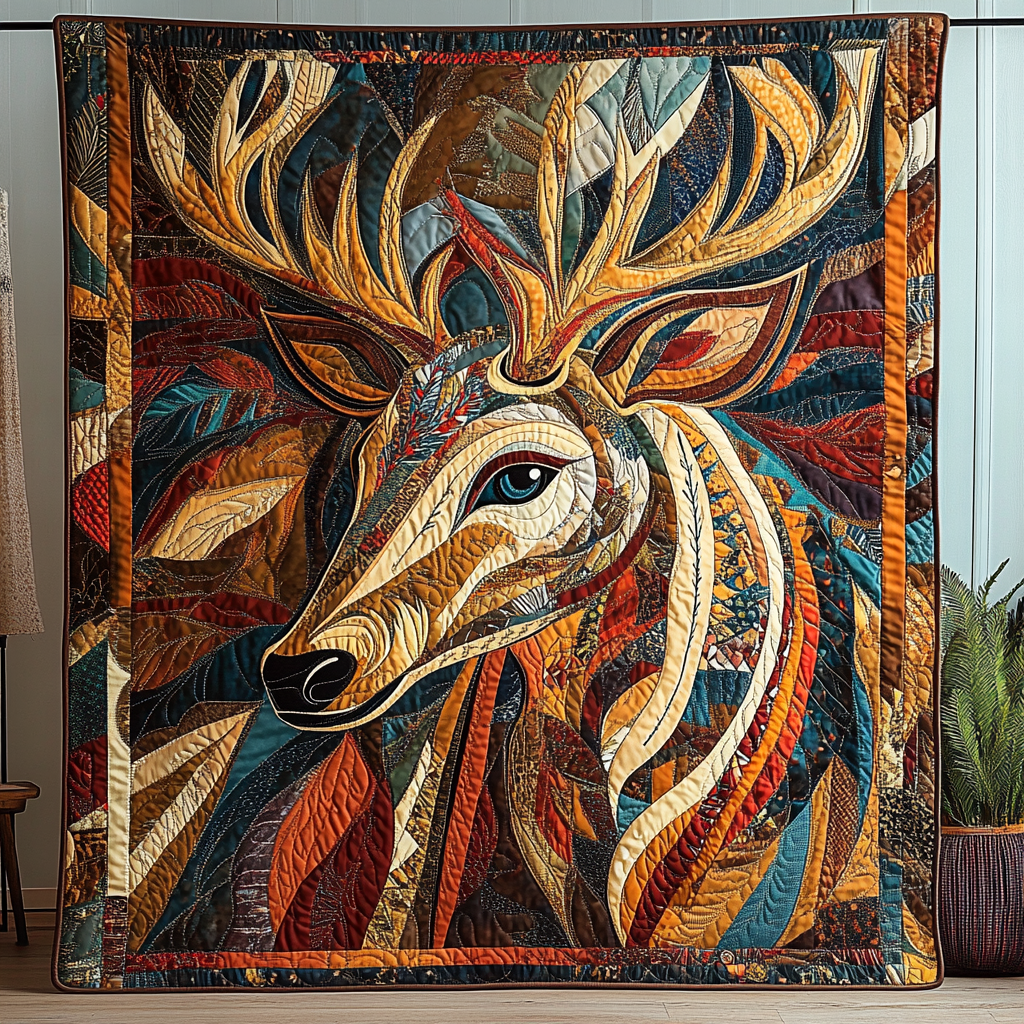 Deer Native Quilted Blanket Gifts For Deer Lovers