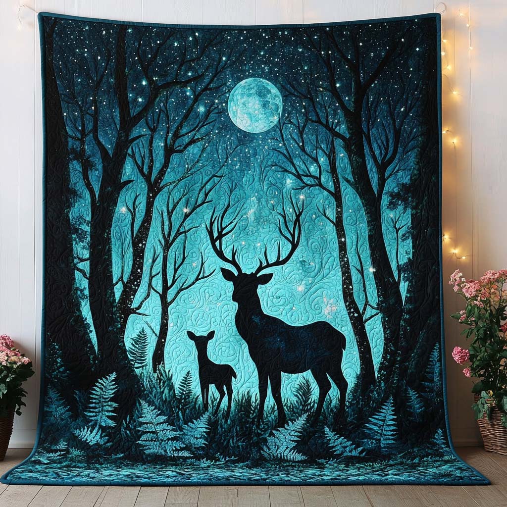Deer Serenity Quilted Blanket Xmas Holiday Gifts For Deer Hunters