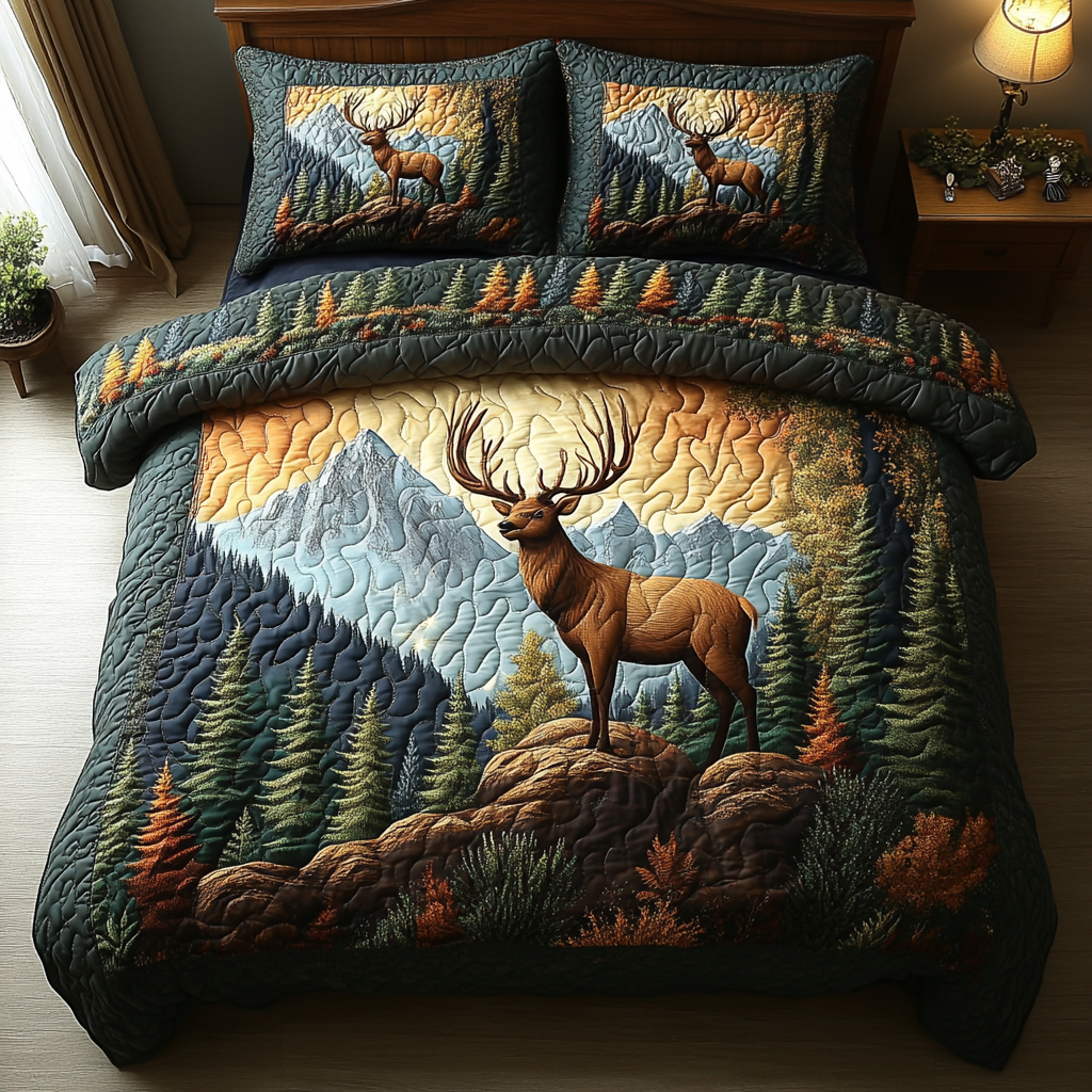 Deer Tracks Quilted Bedding Set Bedroom Decor Ideas Best Deer Gifts For Christmas