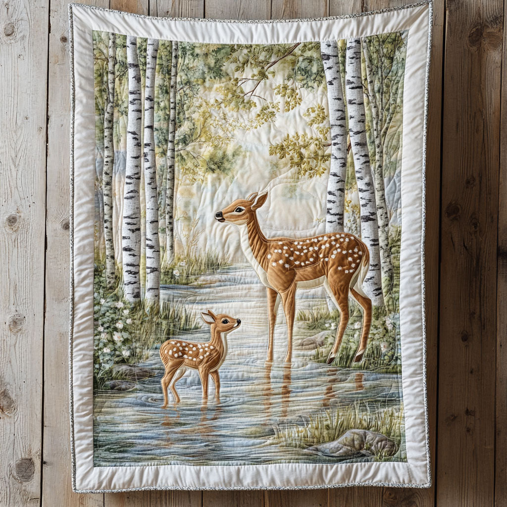 Deer Whisper Quilt Comfortable Microfiber Quilt Blanket for Everyday Use