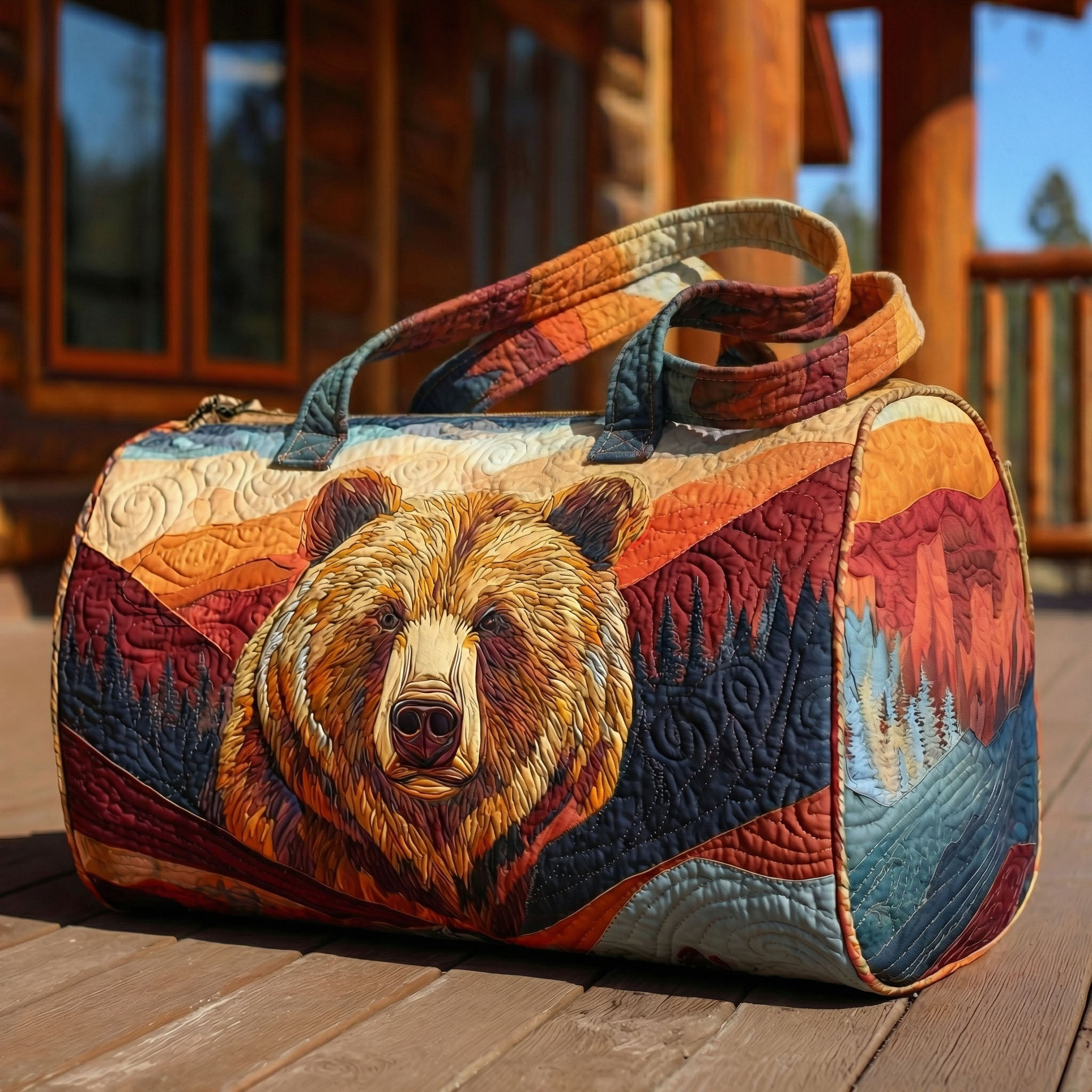 Deer Wildlife Quilted Duffle Bag Hunting Travel Gear Best Gift For Nature Lovers