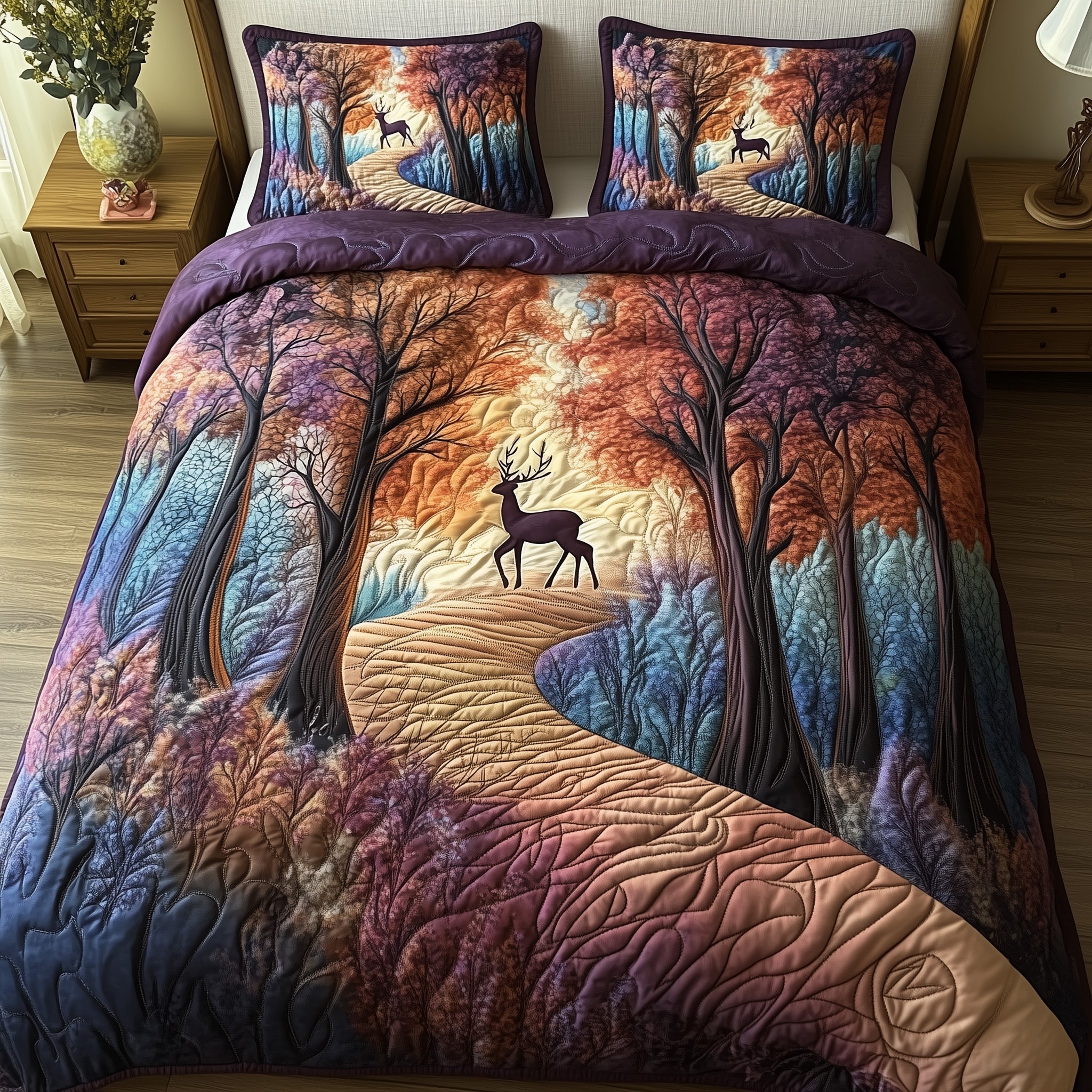 Deerlight Dreams Quilted Bedding Set Duvet Cover Merchandise Small Fall Gift Ideas