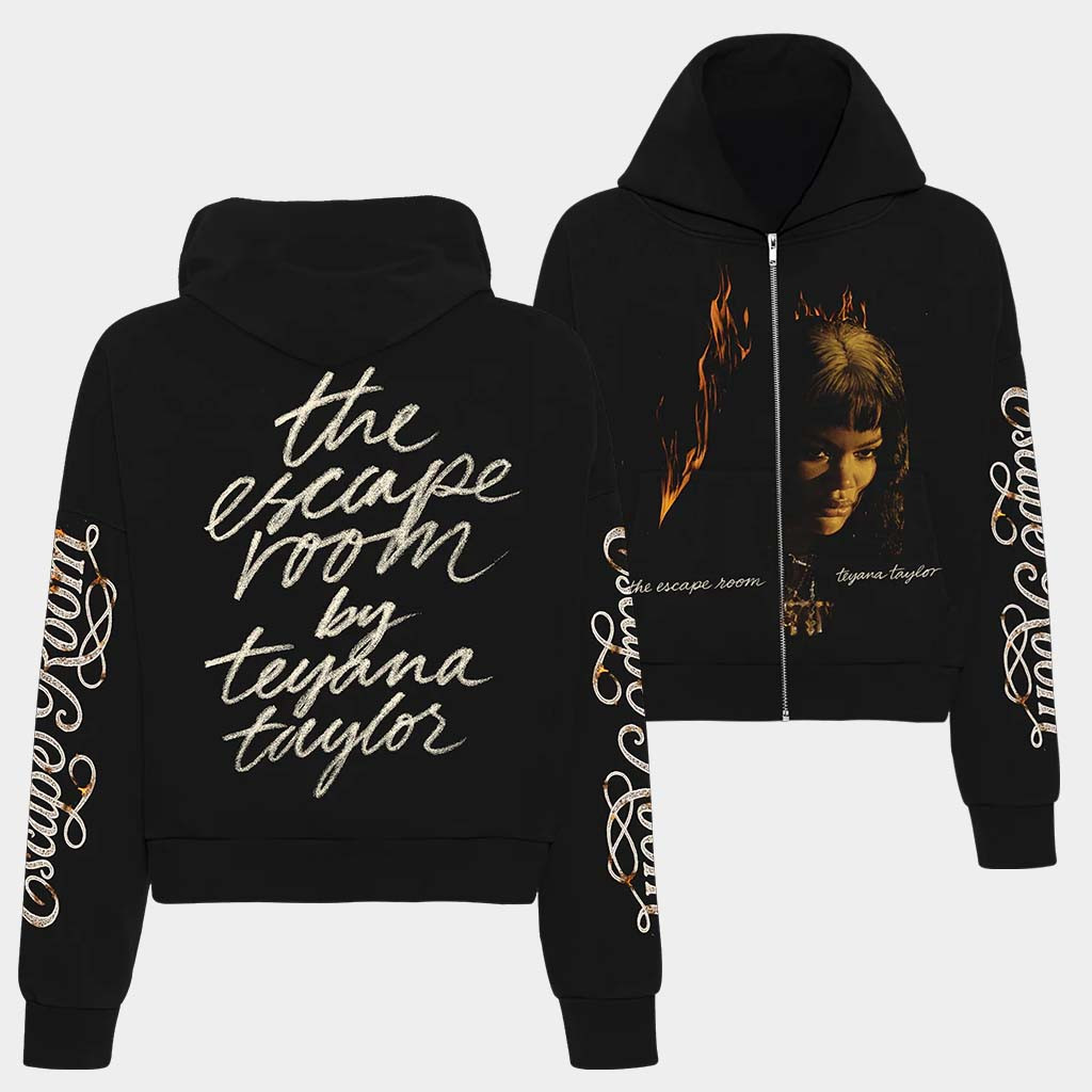 Def Jam Merch Script Zip Hoodie The Escape Room By Teyana Taylor Black Hoodie Gifts For Wife