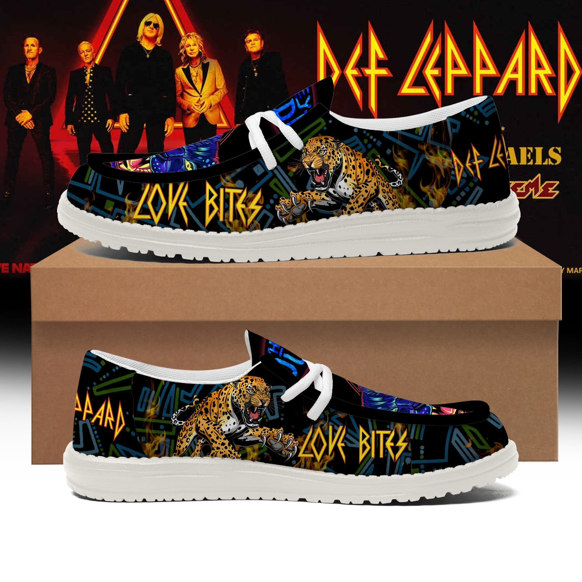Def Leppard Casual Shoes Sneakers Tour Merch Unique Gifts For Rock Fans For Him