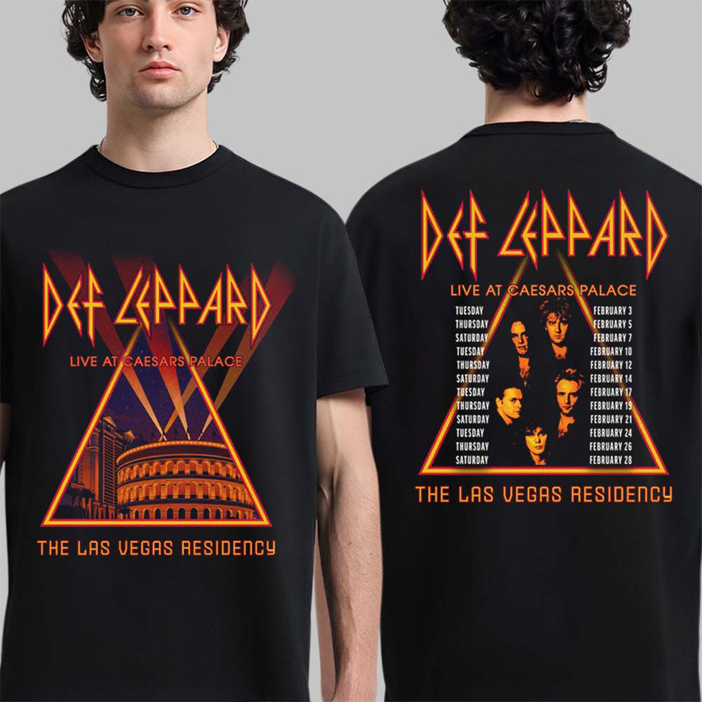 Def Leppard Live At Caesars Palace The Las Vegas Residency 2026 T-Shirt Def Leppard Merch