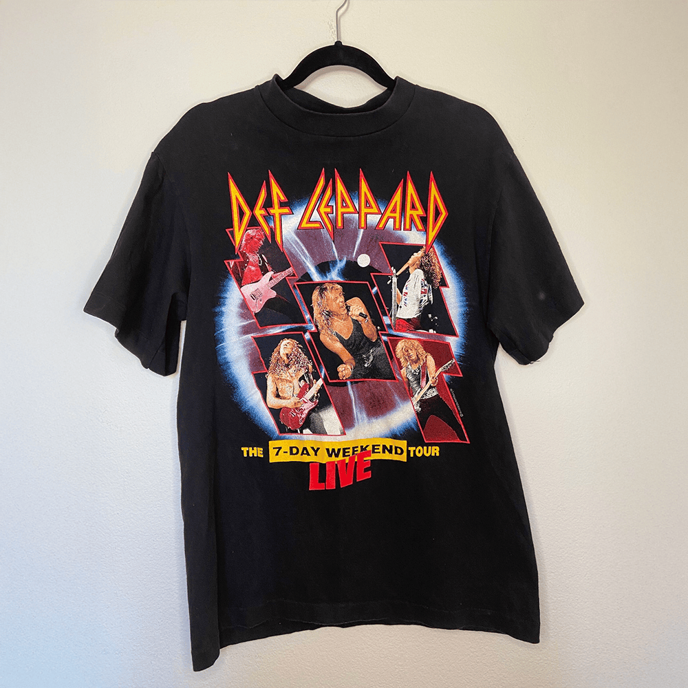 Def Leppard Merch 1993 Def Leppard The 7-Day Weekend Tour Live T-Shirt Mother's Day Gifts