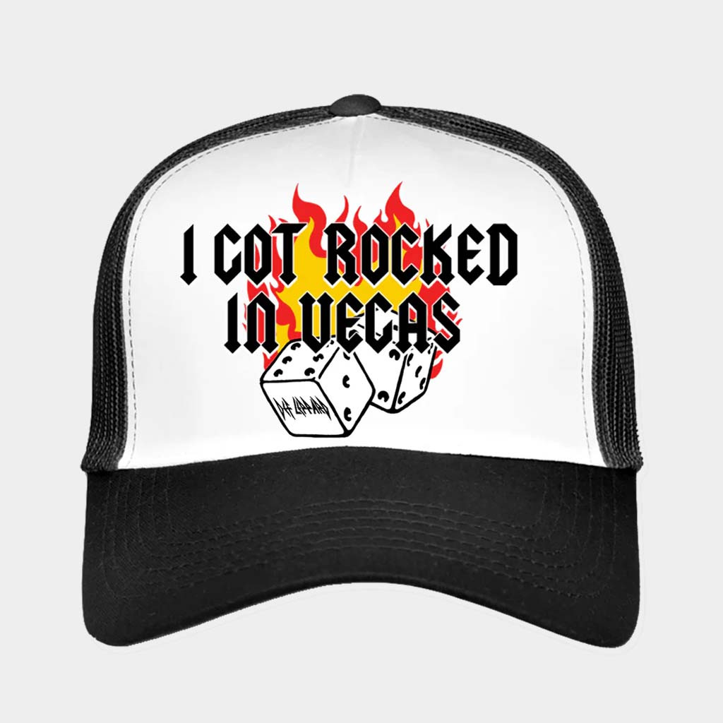 Def Leppard Merch I Got Rocked In Vegas Trucker Hat Gifts For Rock Band Fans