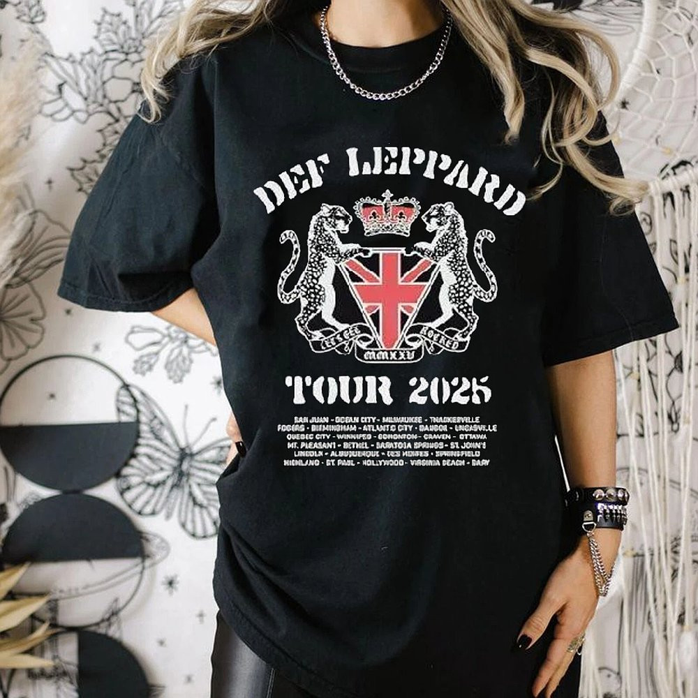 Def Leppard Retro Tour 2025 T-Shirt Rock Merch Best Gift For Music Fans