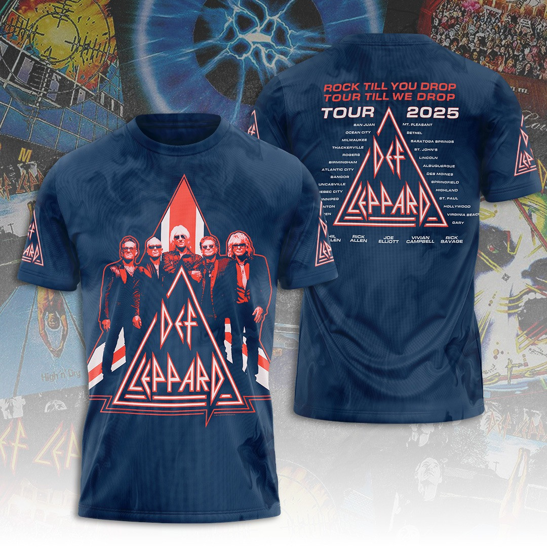 Def Leppard Rock Tour 2025 T-Shirt Music Lover Gifts For Him Her