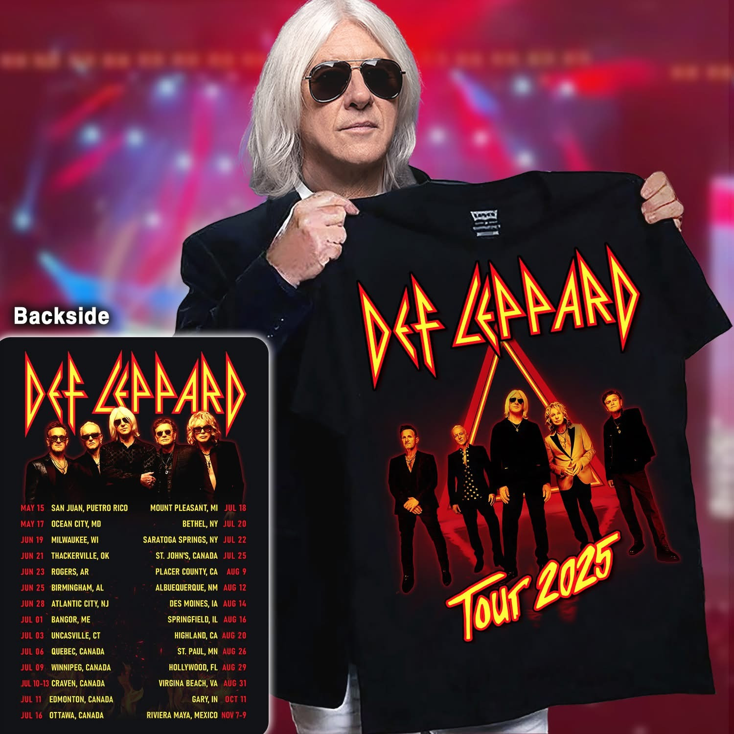 Def Leppard Tour 2025 Merch T-Shirt Def Leppard Concert Gifts For Rock Fans For Him