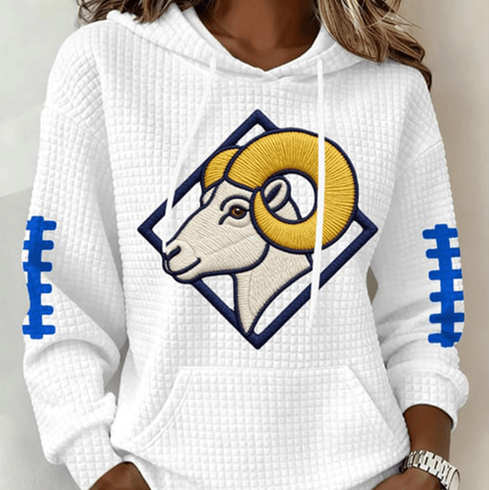 Defend Ram Horns Football Hoodie Game Day Los Angeles Rams Apparel Fan Gifts