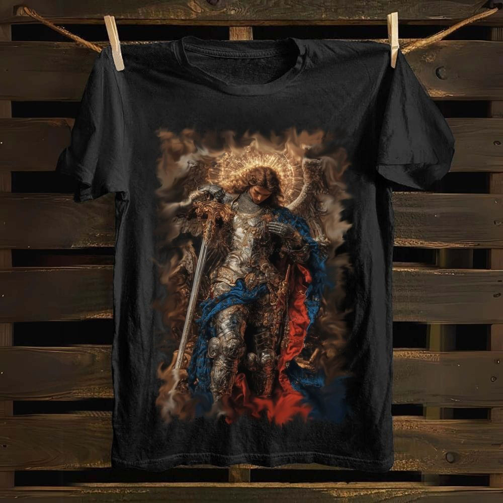 Defend Us In Battle T-Shirt St Michael Prayer Christian Faith Best Gift