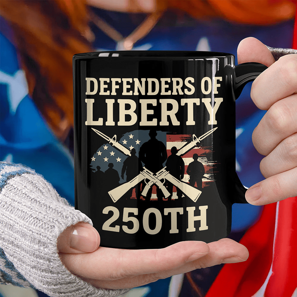 Defenders Of Liberty 250th Anniversary USA Mug Fourth Of July Gift For Supporters