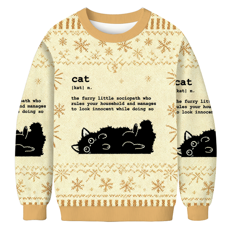 Definition Of Cat Funny Christmas Ugly Sweatshirt Holiday Lounge Wear Top Gift Ideas Definition Of Cat Funny Christmas Ugly Sweatshirt Holiday Lounge Wear Top Gift Ideas