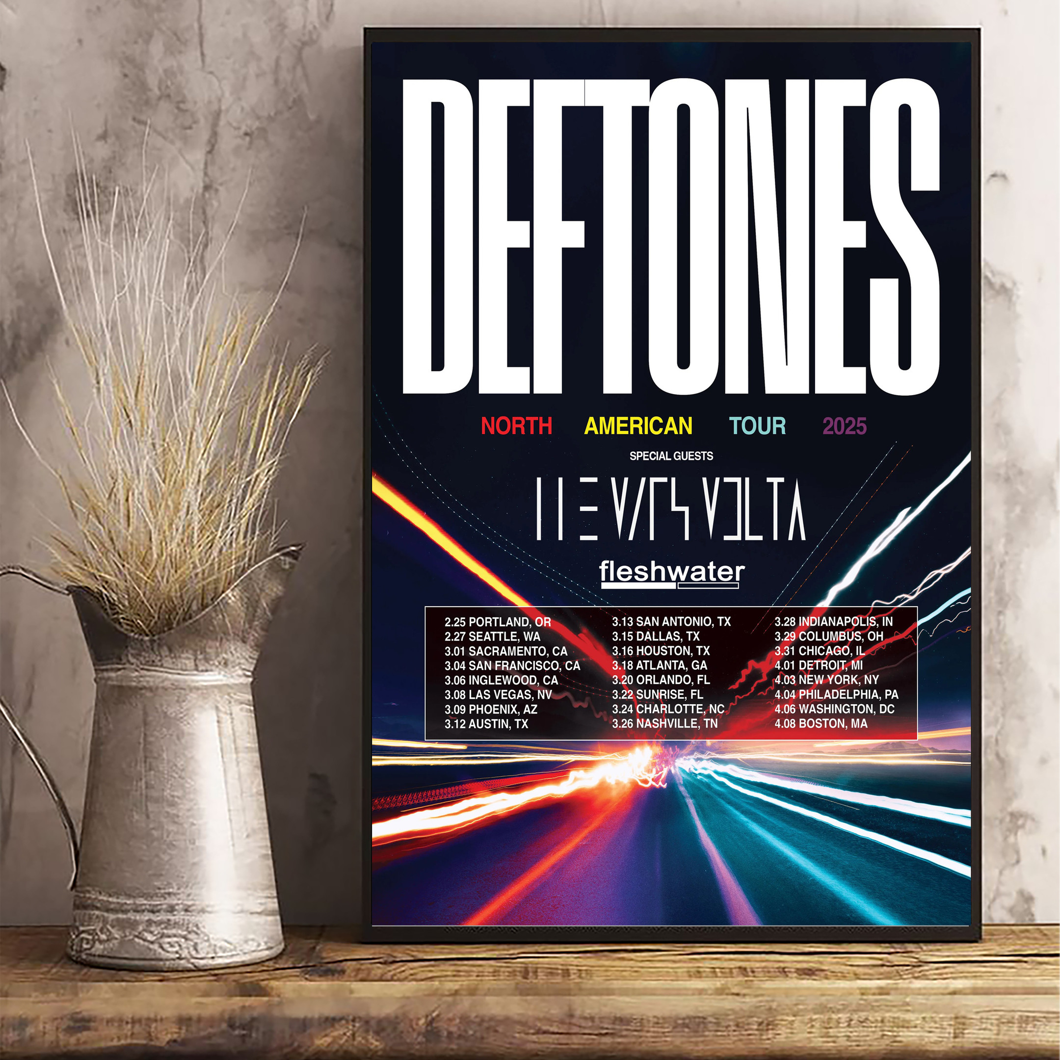 Deftones 2025 Tour Poster Deftones 2025 Tour Merch Apparel Gifts For Fans