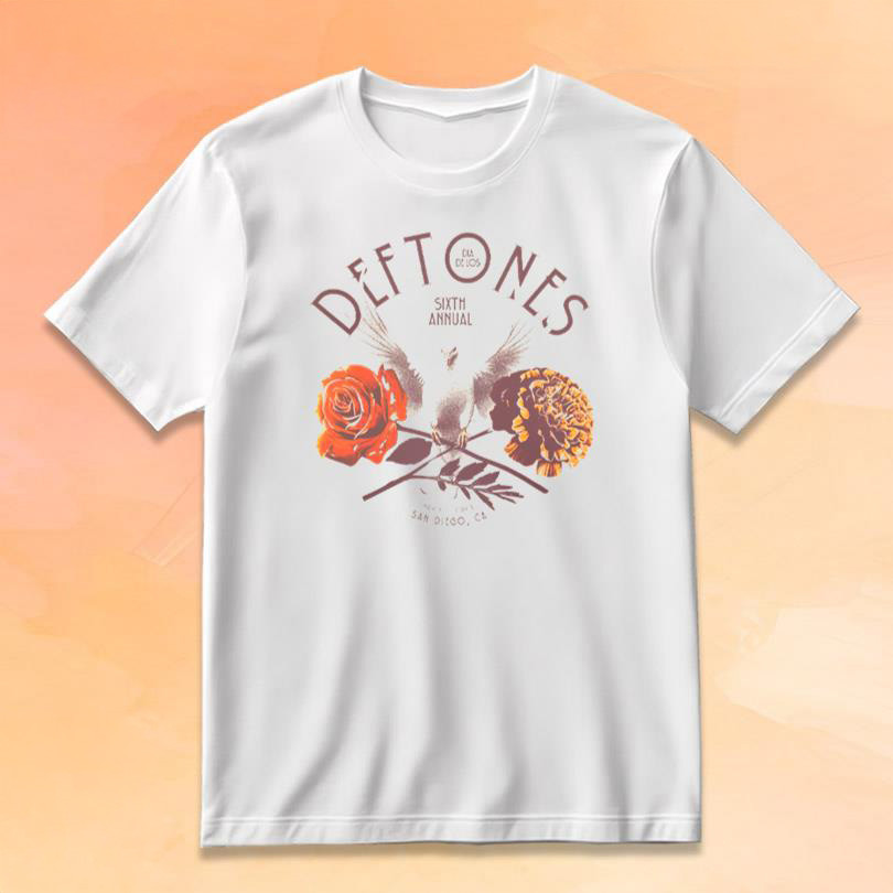 Deftones Merch Floral Dove T-Shirt Presents For Music Lovers
