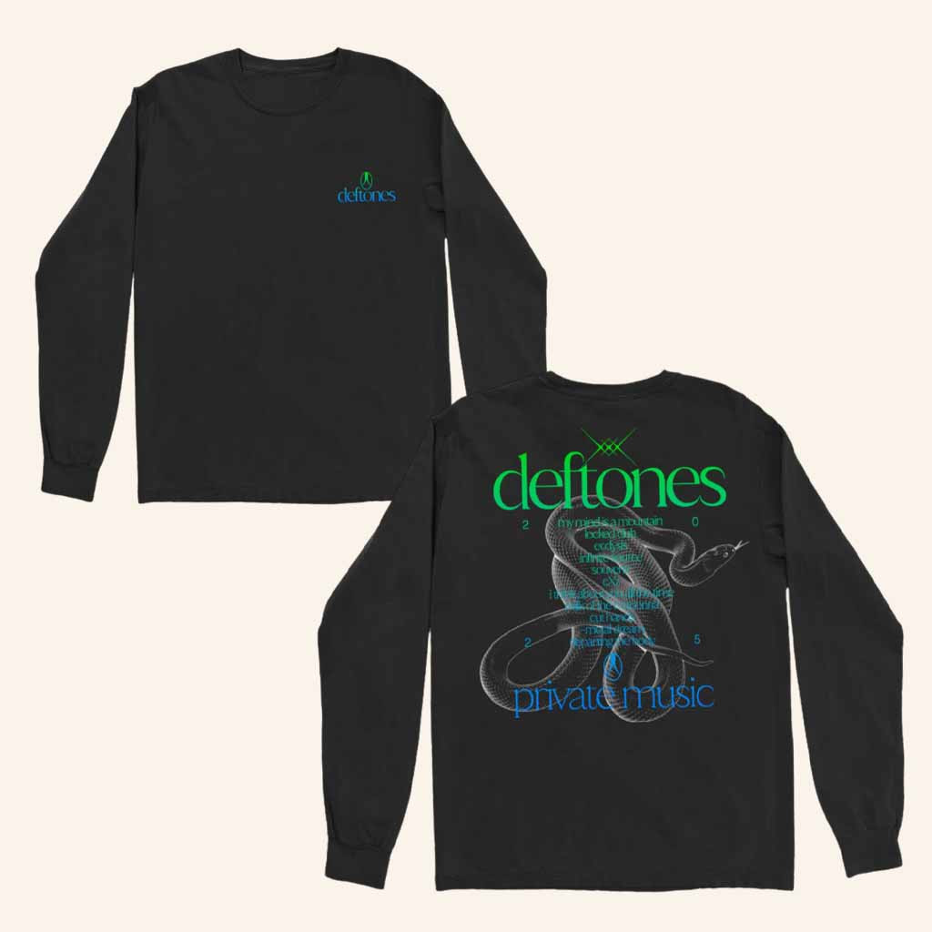 Deftones Merch Private Music Tracklist Long Sleeve Shirt Gifts For Music Fans