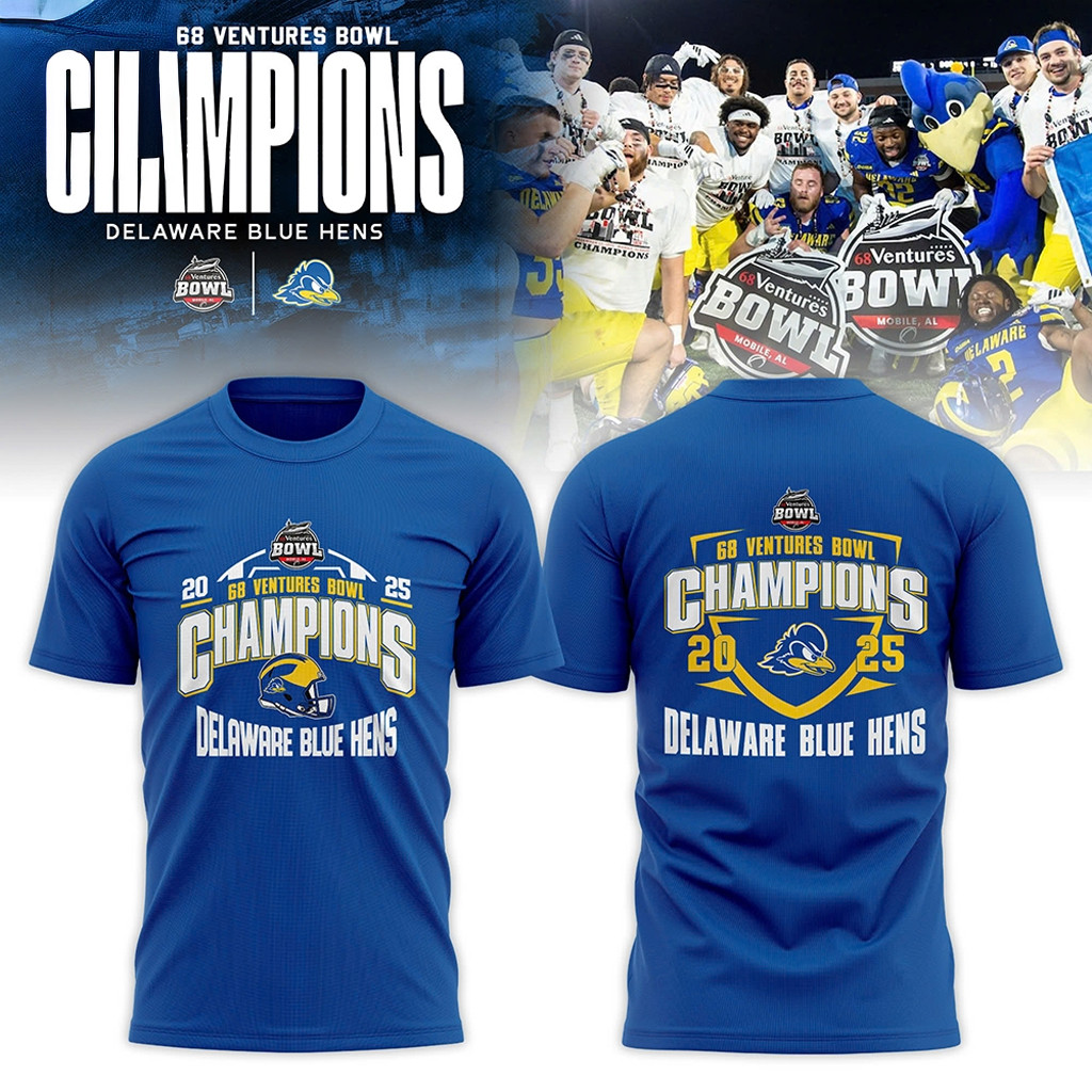 Delaware Football Merch 68 Ventures Bowl Champions 2025 Shirt Best Gifts For Football Lovers