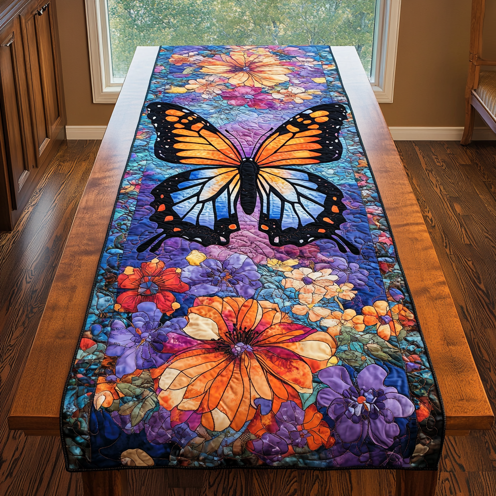 Delicate Flight Quilted Table Runner Dining Table Decor Birthday Gifts For Butterfly Lovers