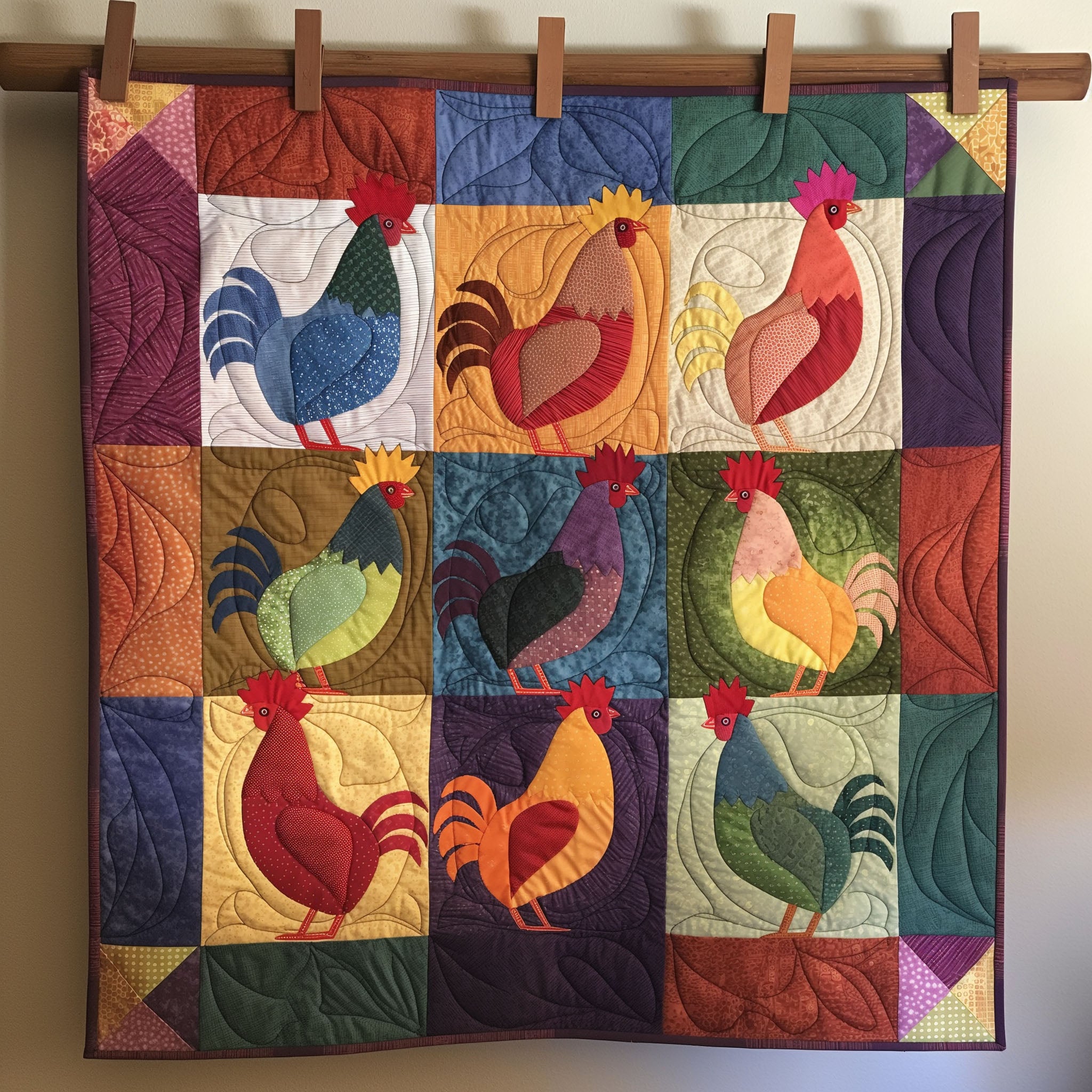 Delightful Dots Quilted Blanket Gifts For Chicken Owners