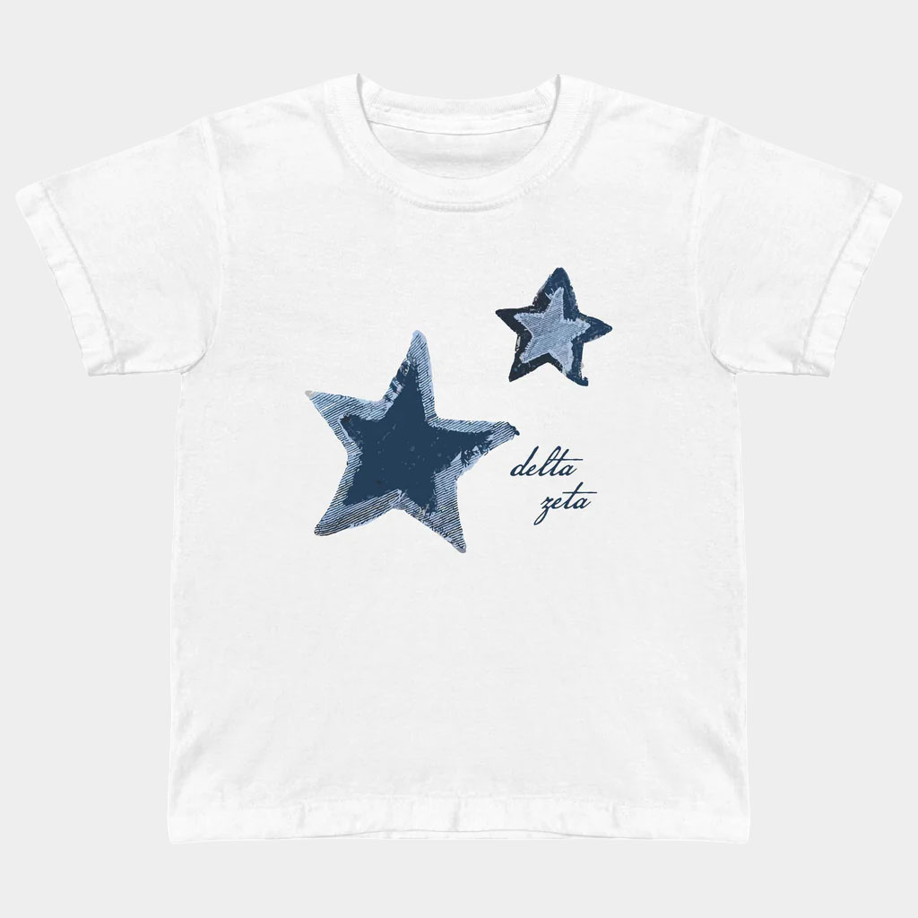 Delta Zeta Merch Denim Stars Sorority T-Shirt Birthday Gift For Sister
