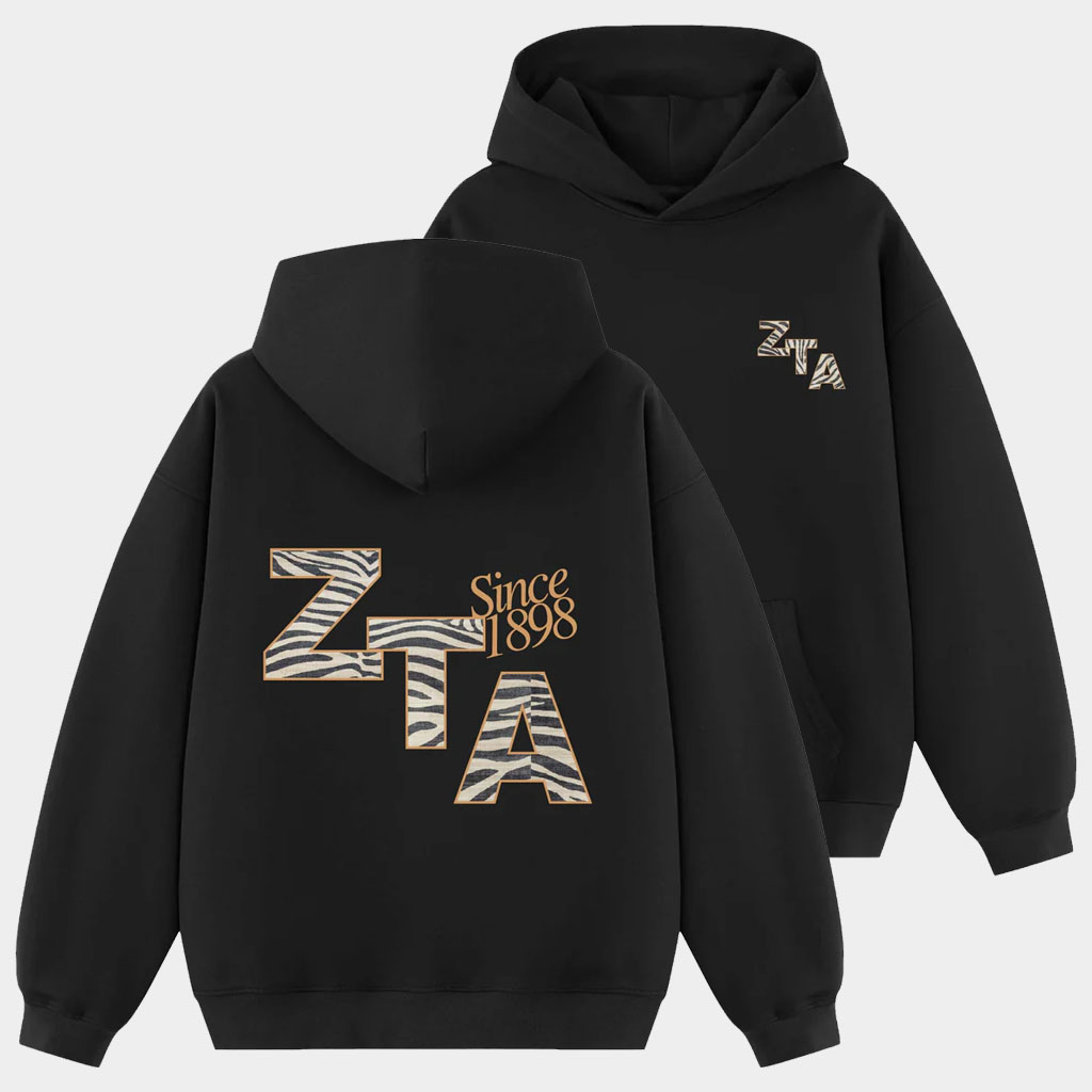 Delta Zeta Merch Midnight Stripes Printed Sorority Hoodie ZTA Since 1898 Hoodie Gifts For BFF-1