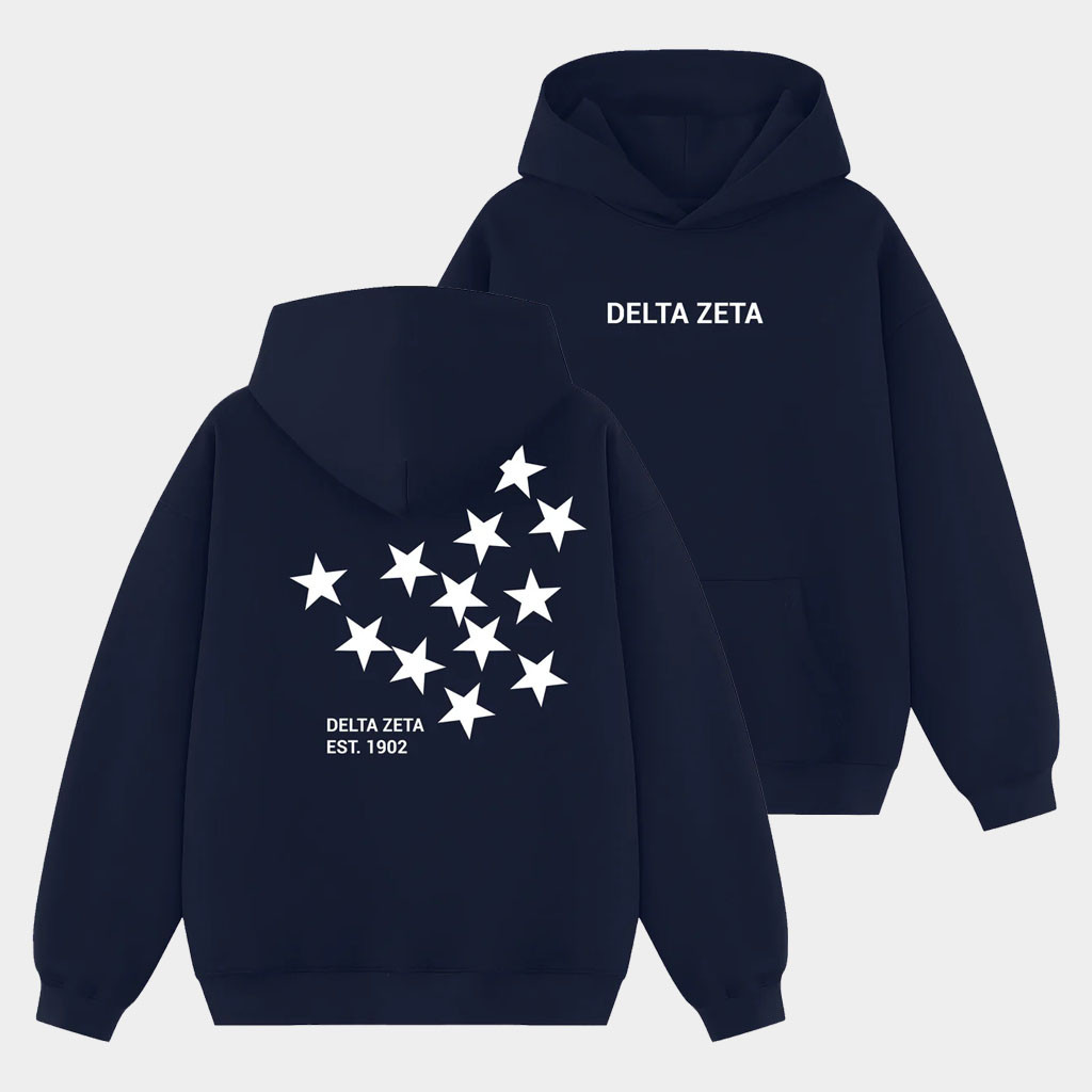Delta Zeta Merch Star Girl Sorority Hoodie Birthday Gift For Her-1 Delta Zeta Merch Star Girl Sorority Hoodie Birthday Gift For Her-1
