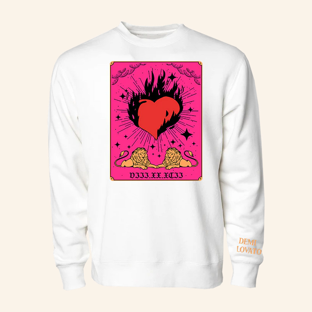 Demi Lovato Merch Burning Heart Sweatshirt Gift Ideas For Music Lovers