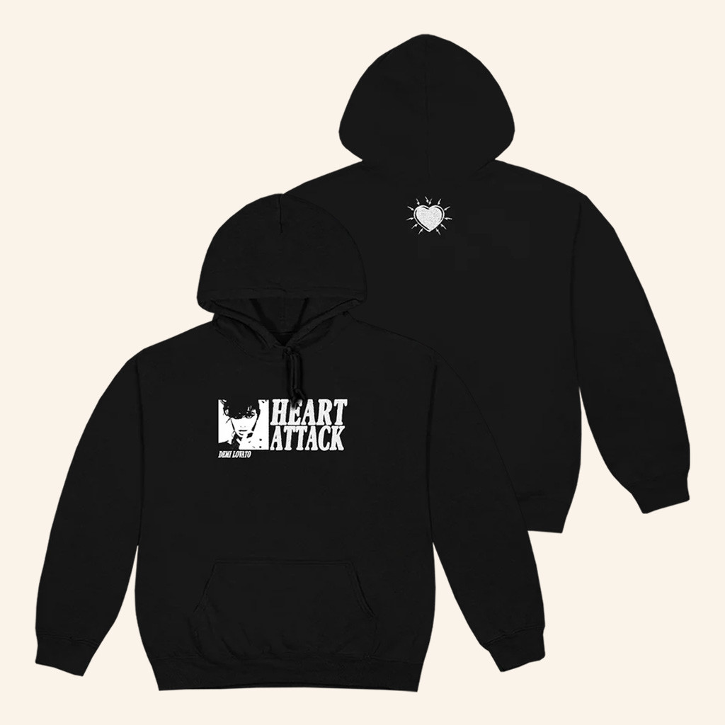 Demi Lovato Merch Heart Attack Anniversary Black Hoodie Gifts Ideas For Friends