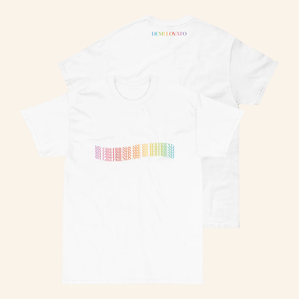 Demi Lovato Merch My Girlfriends Are My Boyfriend Pride T-Shirt Gifts Ideas For Music Lovers