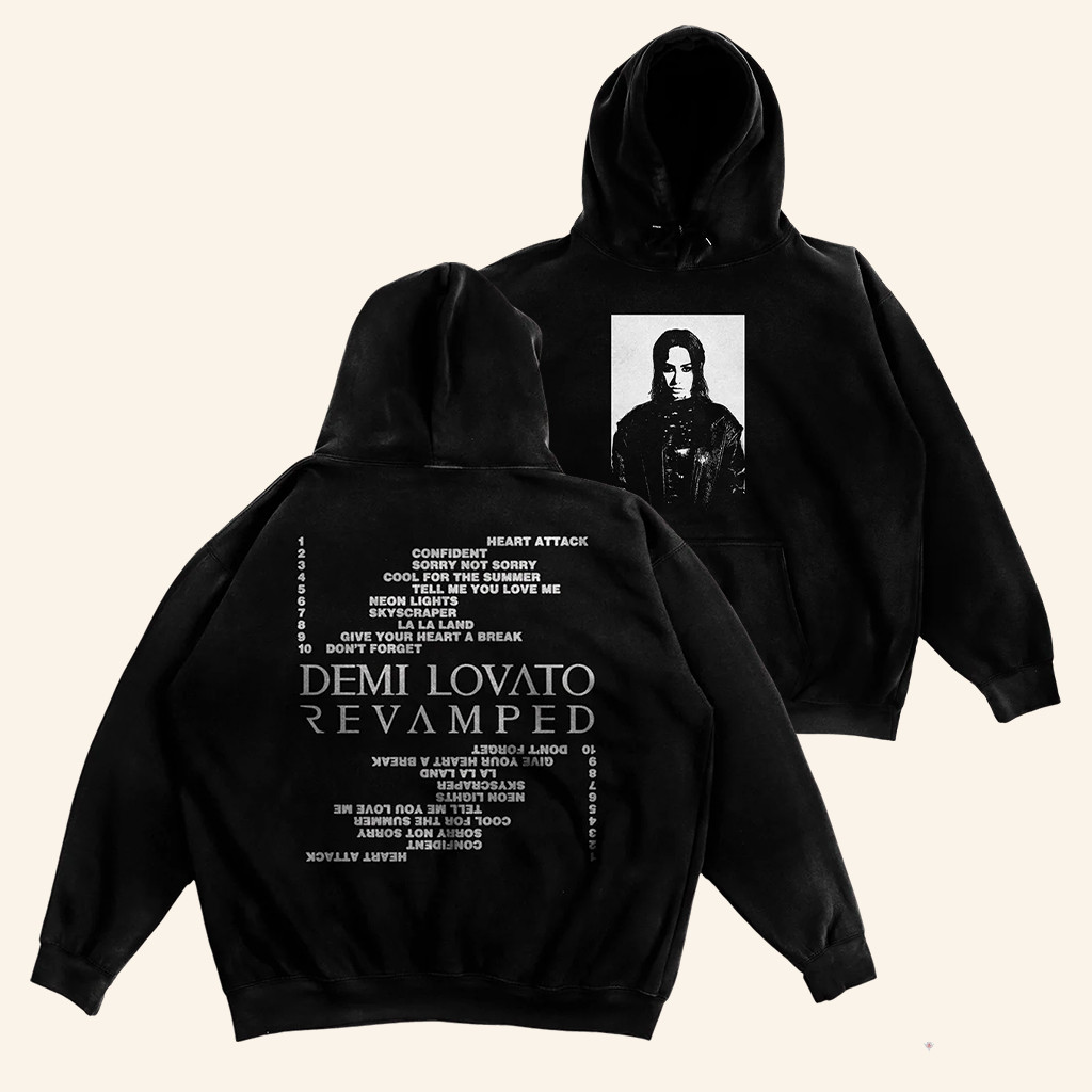 Demi Lovato Merch Revamped Black Hoodie Unique Gifts For Music Lovers