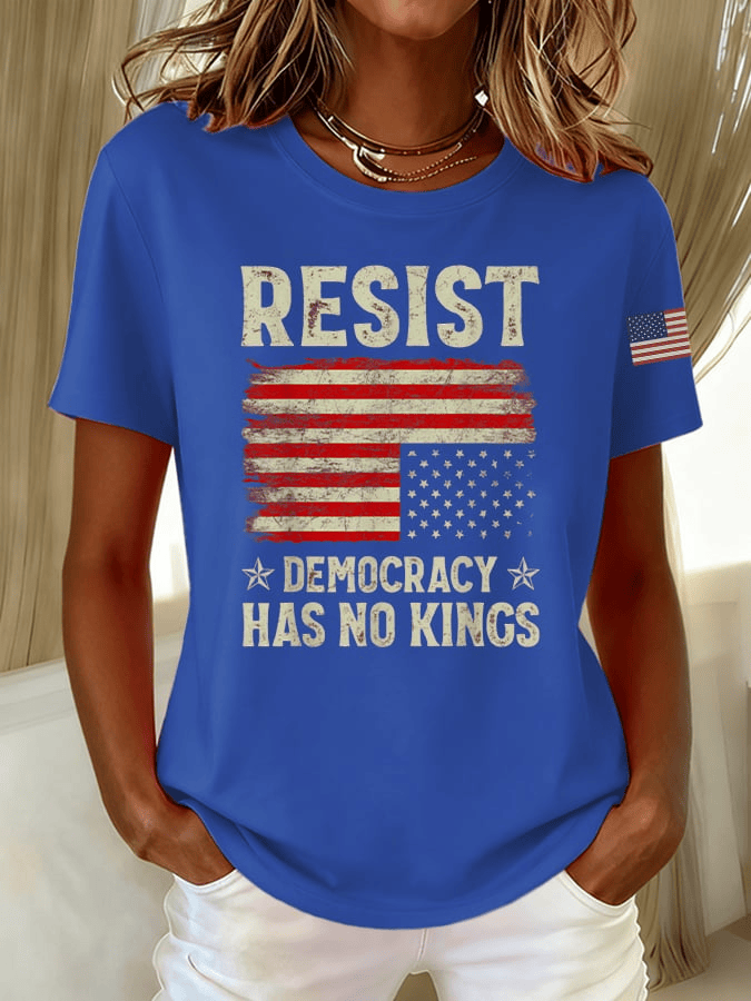 Democracy Has No Kings Shirt Resist T-Shirt Democrats Apparel Gift for Mom